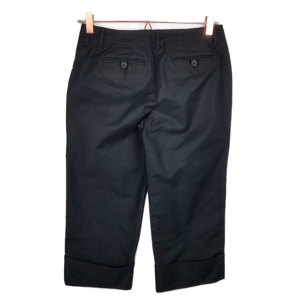 Ann Taylor 2P Black Cuffed Capri Black Pants - Picture 2 of 4